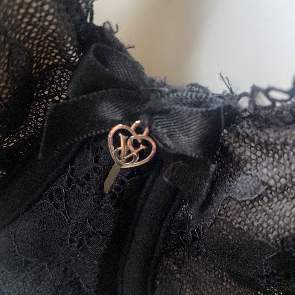 Victoria’s Secret Unlined Lace Bra Black 34DD